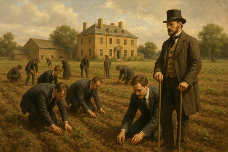 Pracownicy korporacji na folwarku